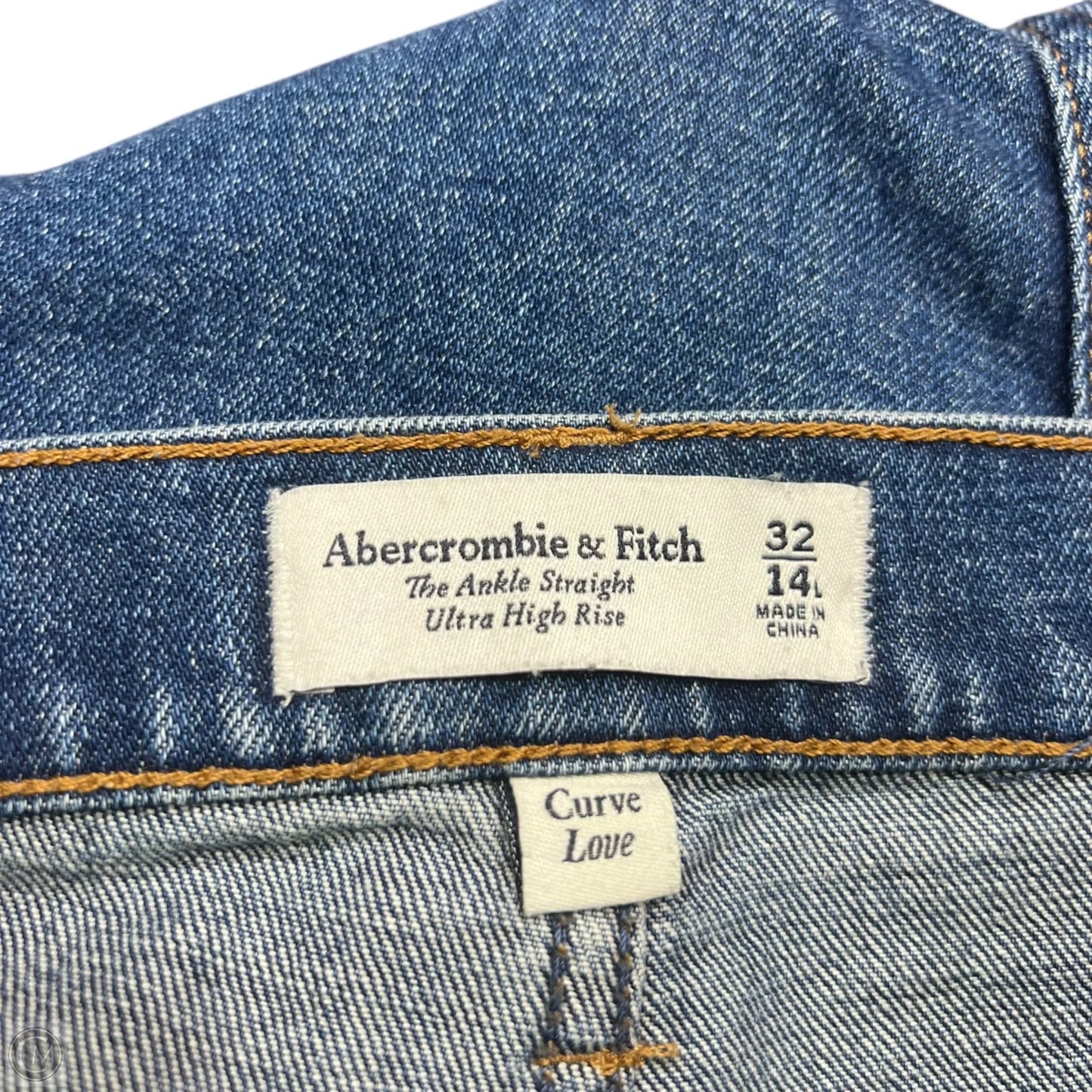 Jeans Straight By Abercrombie And Fitch In Blue Denim, Size: 14