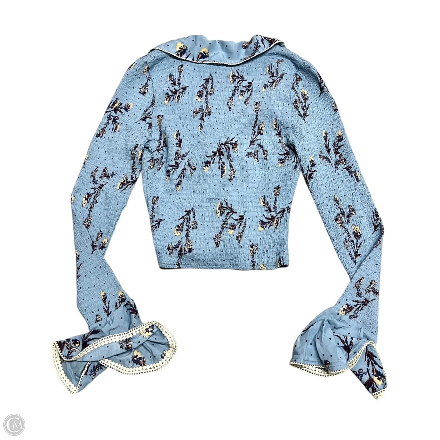 Top Long Sleeve By Free People In Blue & Tan, Size: Xs