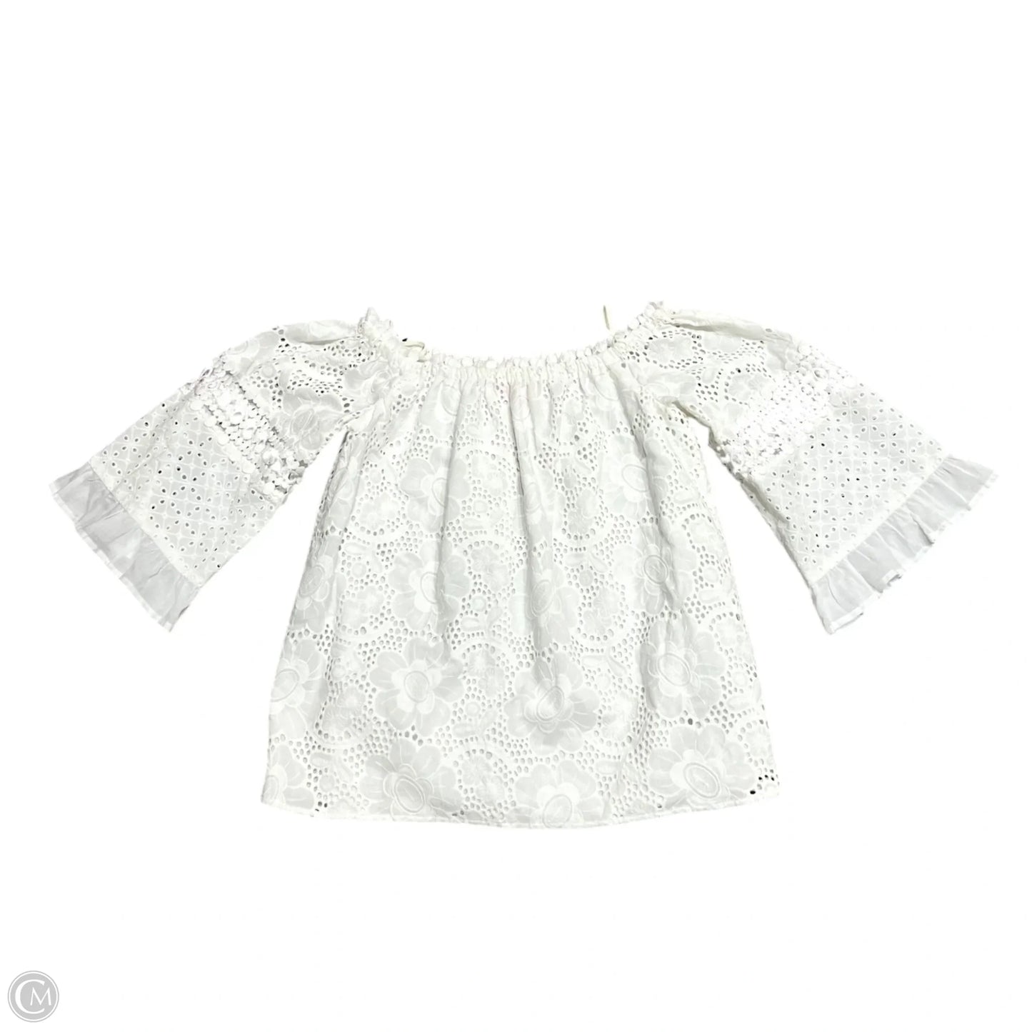 Top Short Sleeve Designer By Lilly Pulitzer In White, Size: S