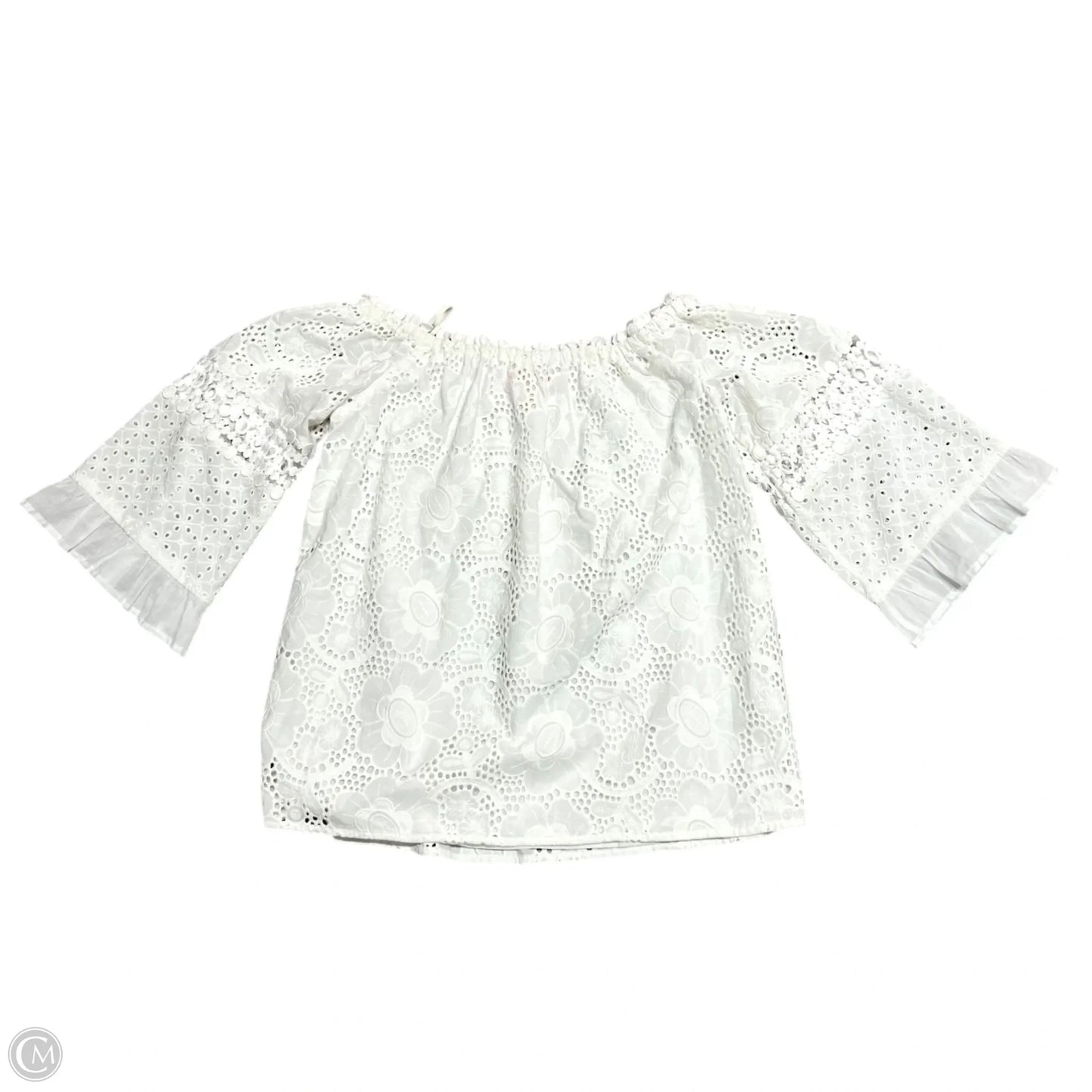 Top Short Sleeve Designer By Lilly Pulitzer In White, Size: S