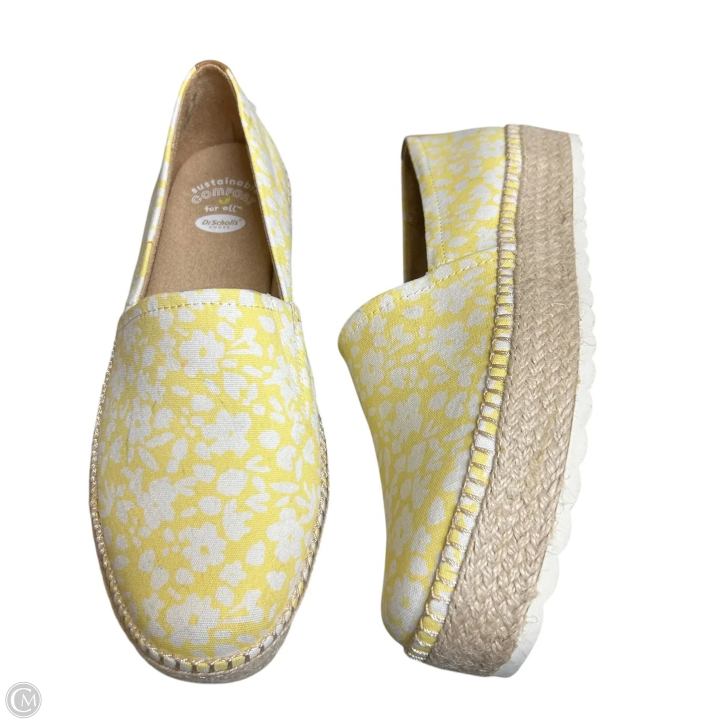 Shoes Heels Platform By Dr Scholls In White & Yellow, Size: 8