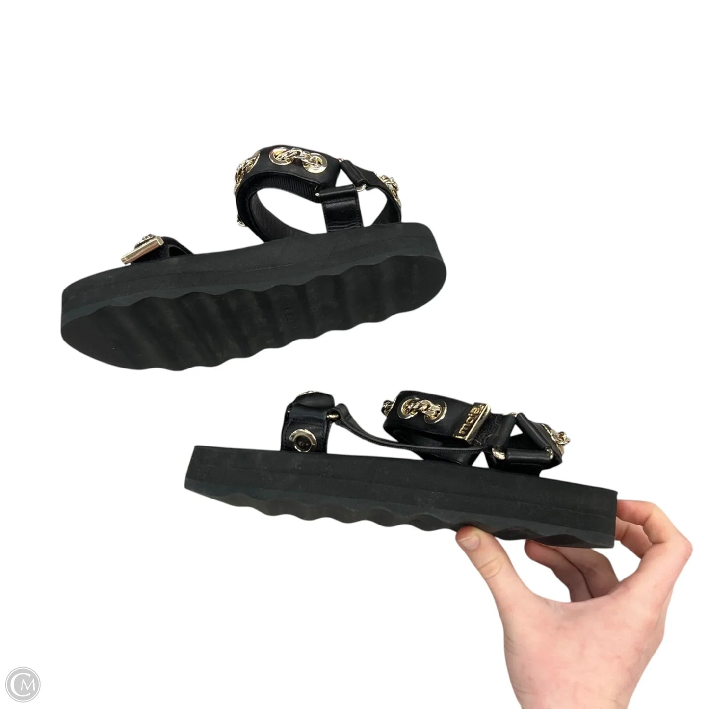 Sandals Flats By Maje In Black, Size: 5.5