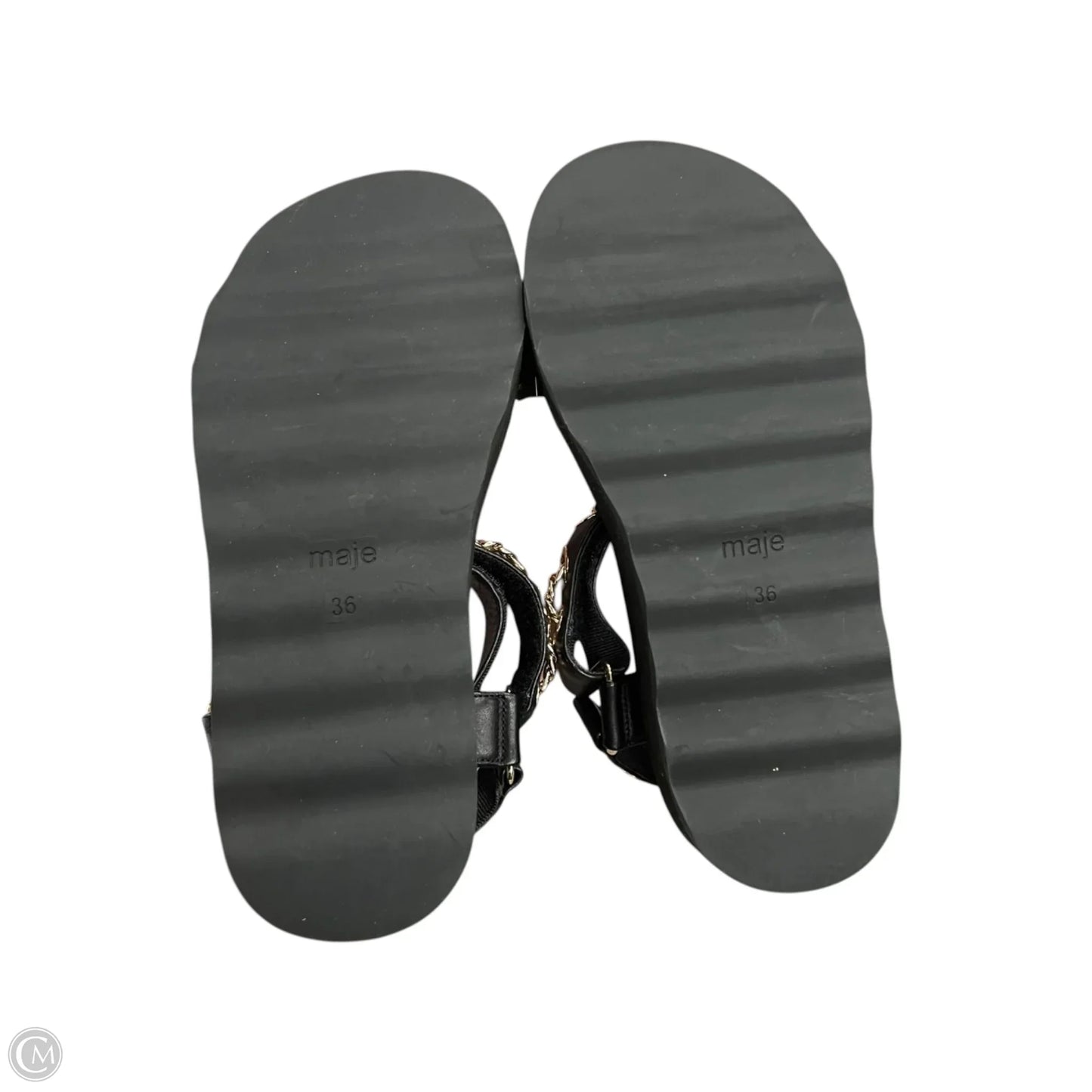 Sandals Flats By Maje In Black, Size: 5.5