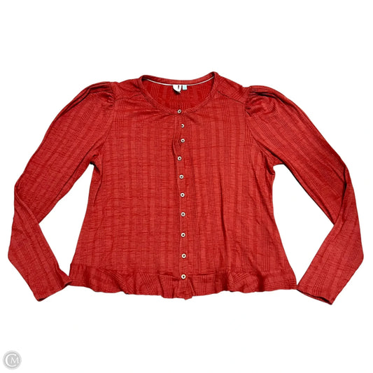Top Long Sleeve By Anthropologie In Orange, Size: 1x