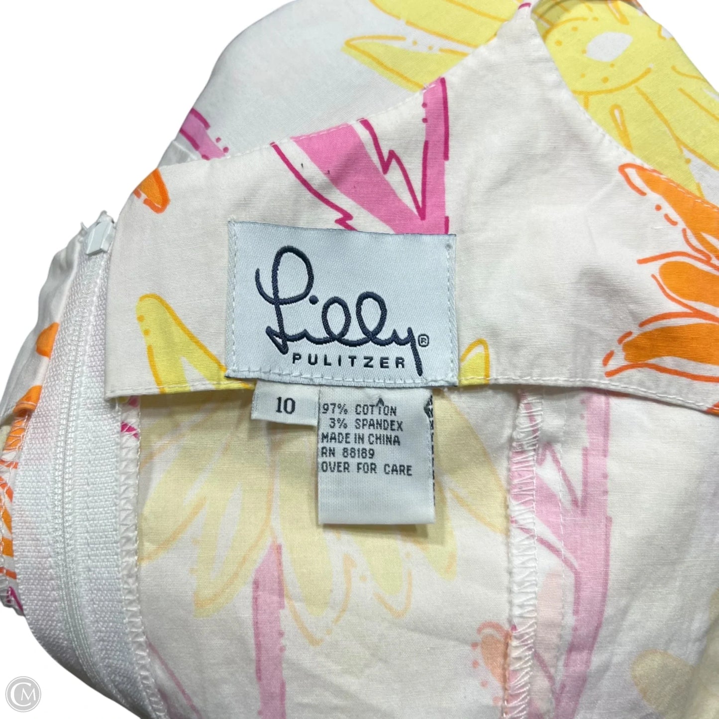 Dress Designer By Lilly Pulitzer In Orange & White, Size: M