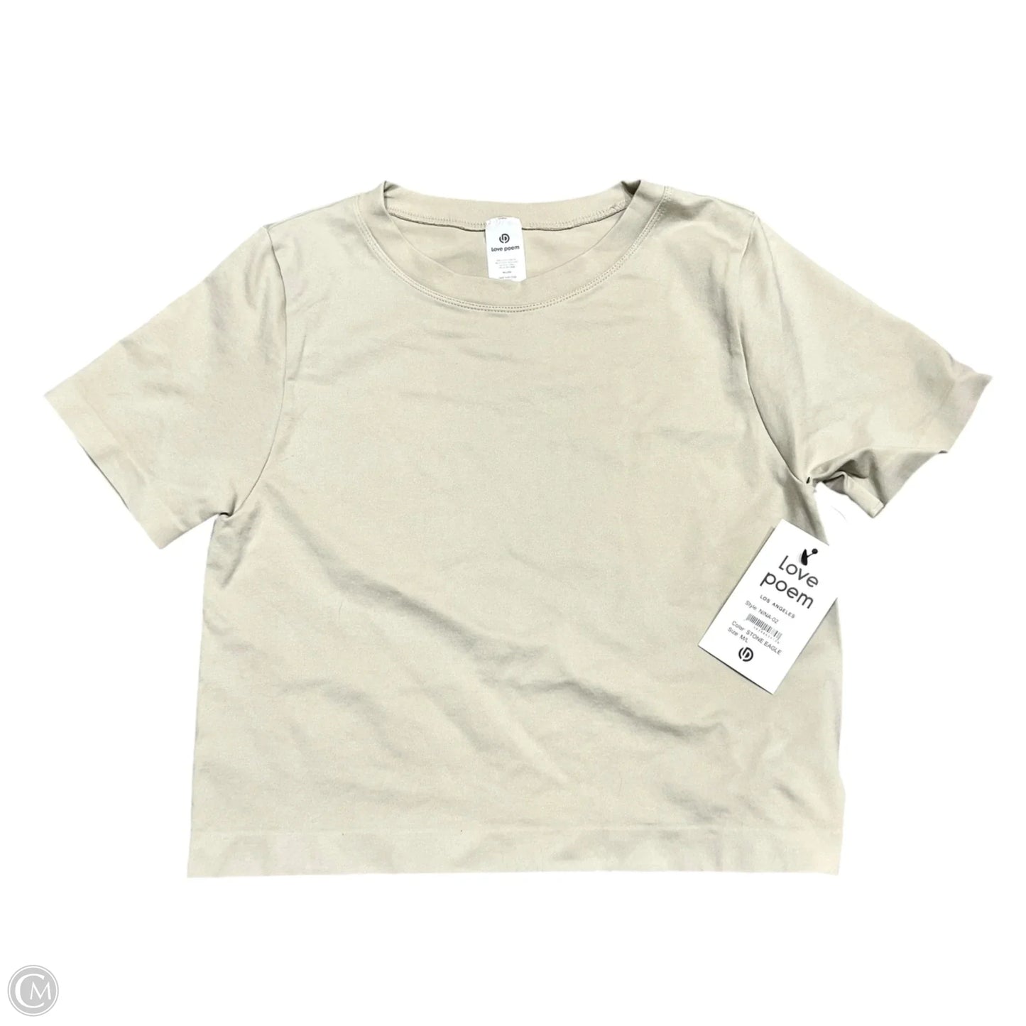 Top Short Sleeve Basic By Love Poem In Tan, Size: M