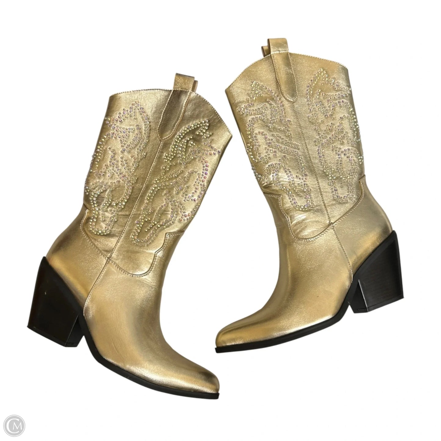 Boots Western By Liliana In Gold, Size: 8