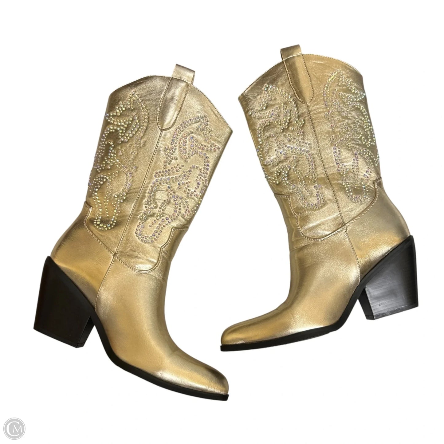 Boots Western By Liliana In Gold, Size: 8