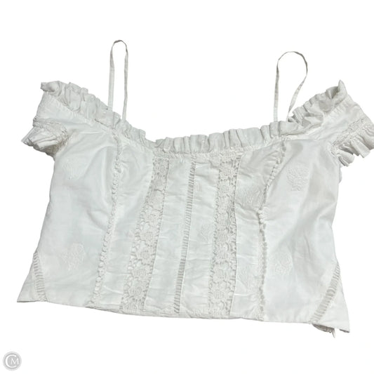 Top Short Sleeve By Anthropologie In Cream, Size: S