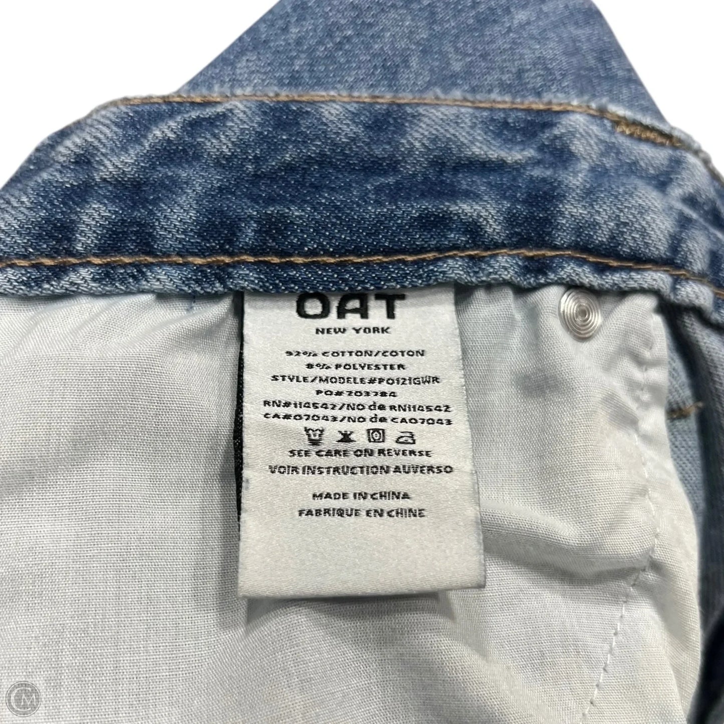Jeans Wide Leg By Oat In Blue Denim, Size: 12