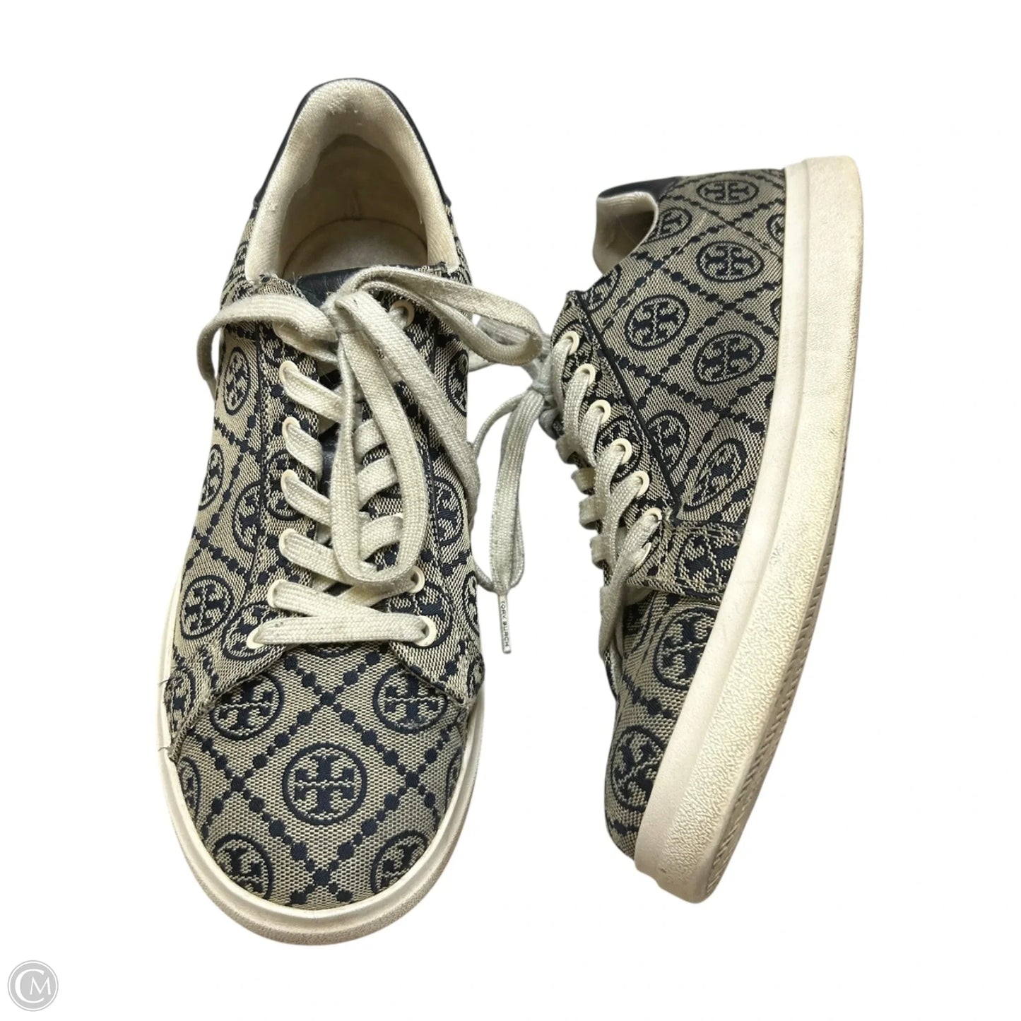 Shoes Designer By Tory Burch In Blue & Cream, Size: 10