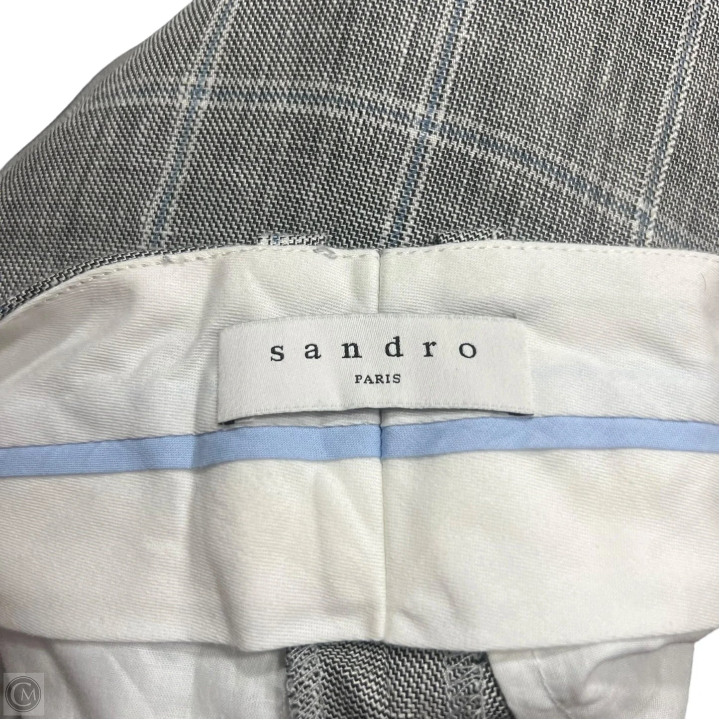 Pants Designer By Sandro In Blue & Grey, Size: S