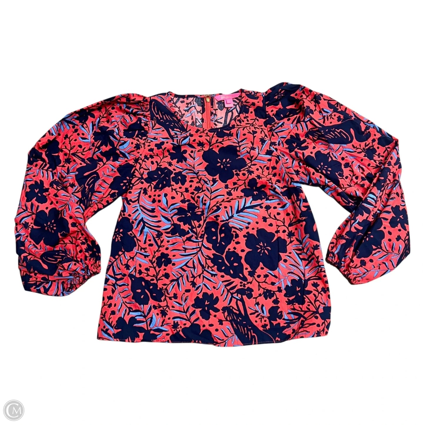 Top Long Sleeve Designer By Lilly Pulitzer In Blue & Red, Size: Xs