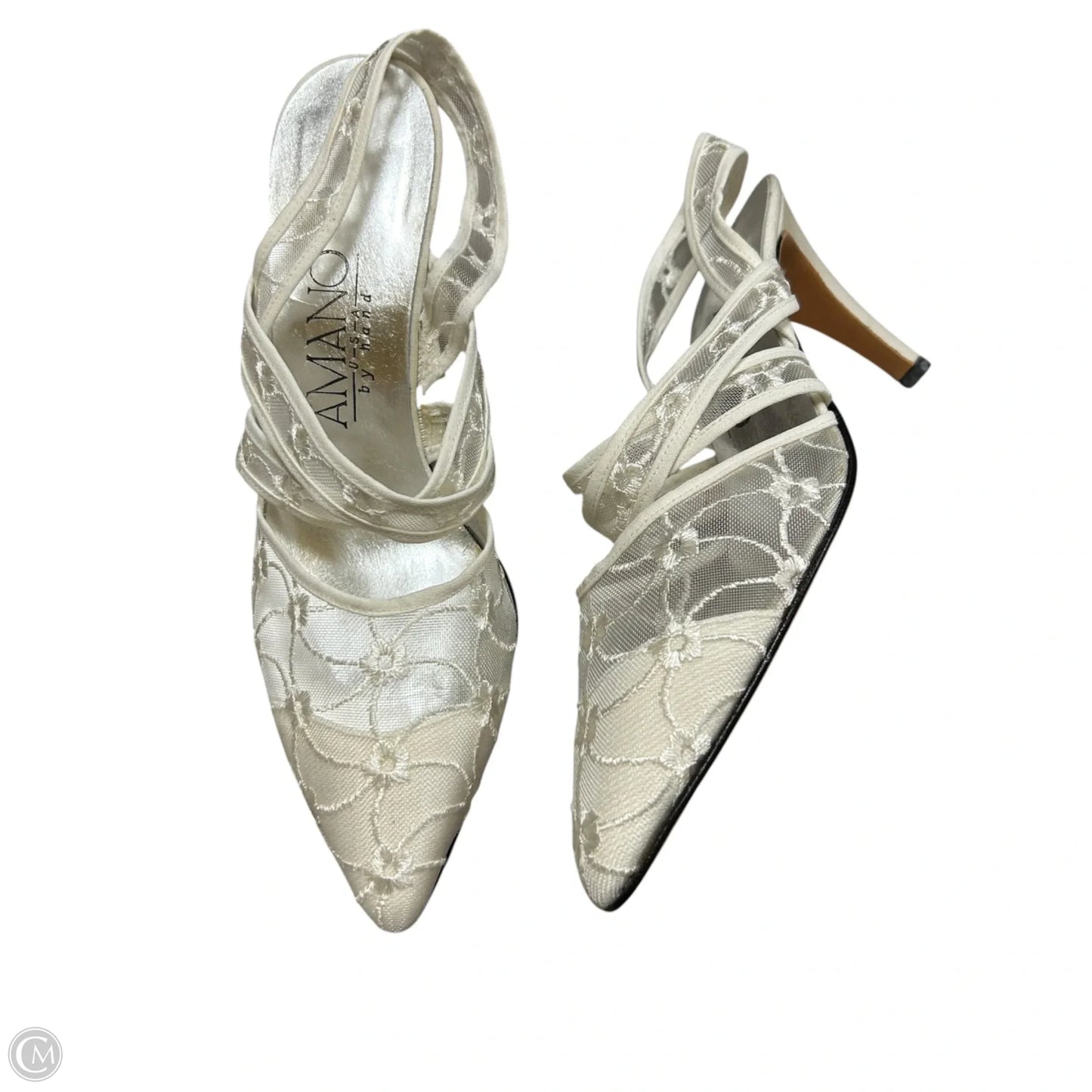 Shoes Heels Kitten By Amano In White, Size: 9