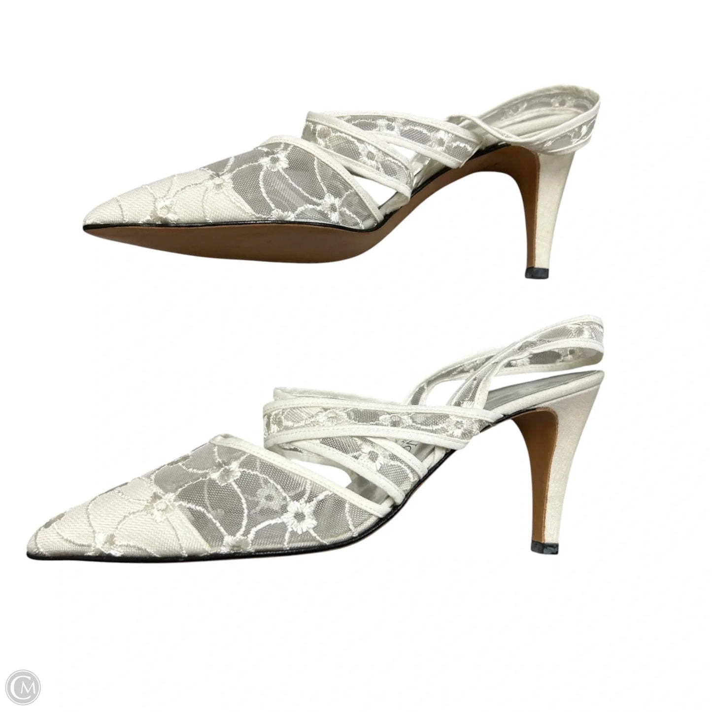 Shoes Heels Kitten By Amano In White, Size: 9