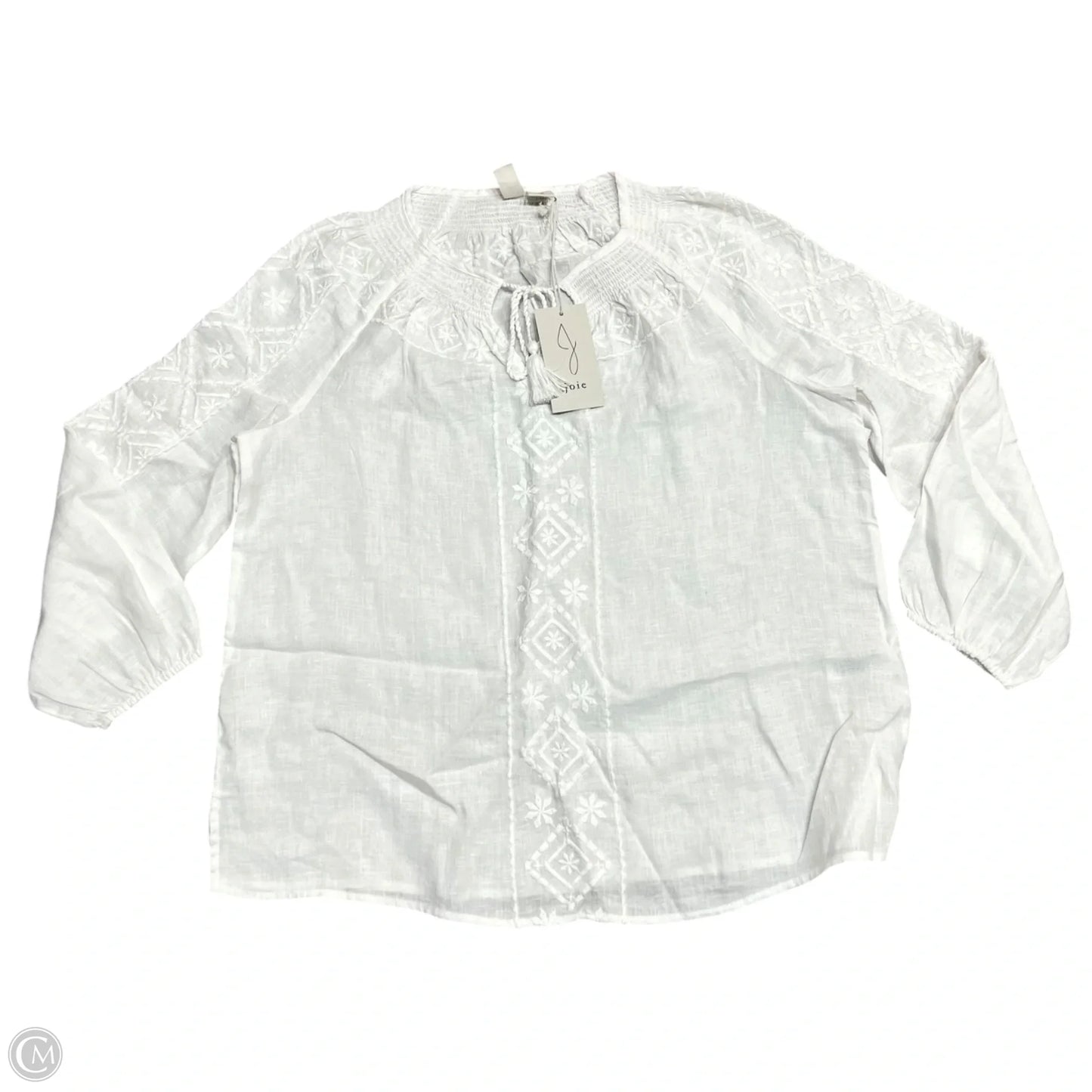 Top 3/4 Sleeve By Joie In White, Size: L