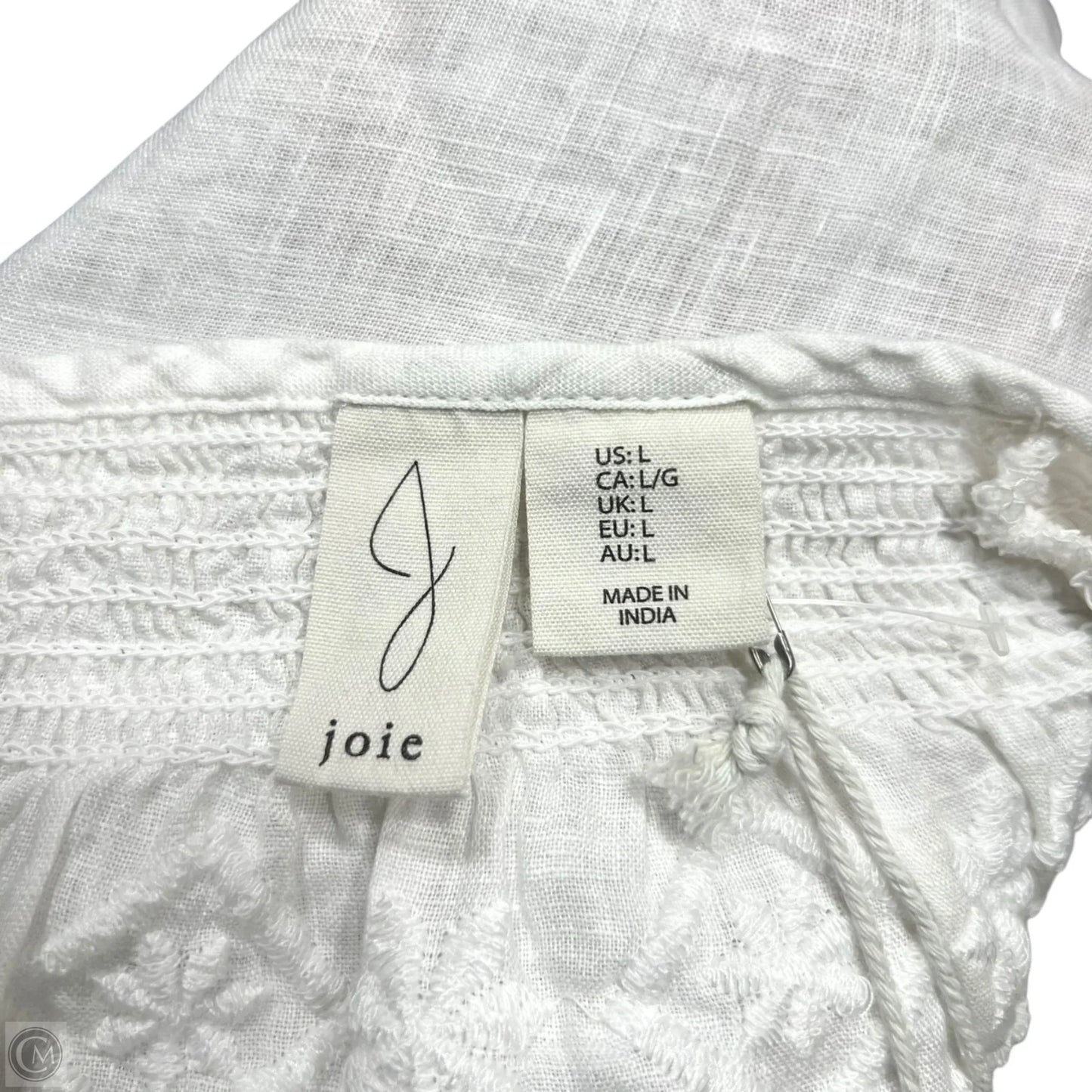 Top 3/4 Sleeve By Joie In White, Size: L