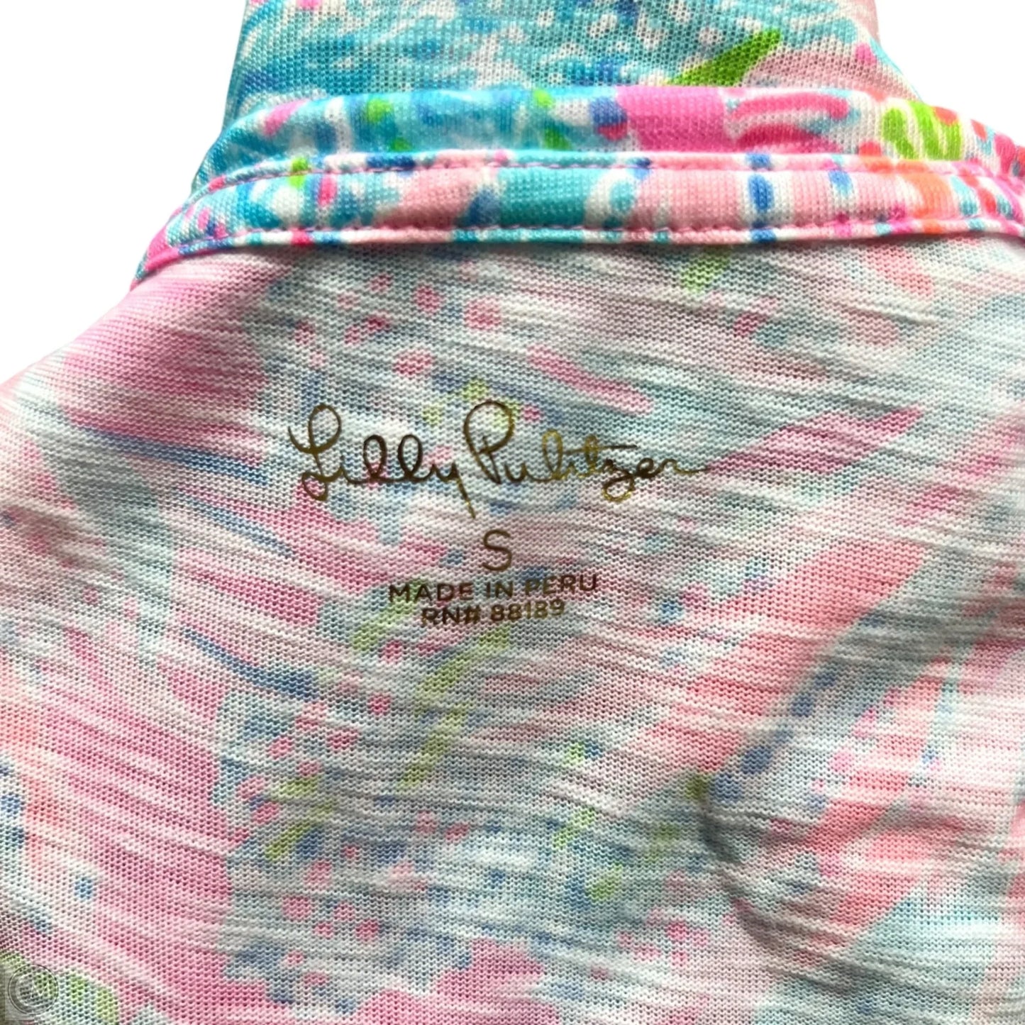 Top Short Sleeve Designer By Lilly Pulitzer In Pink, Size: S