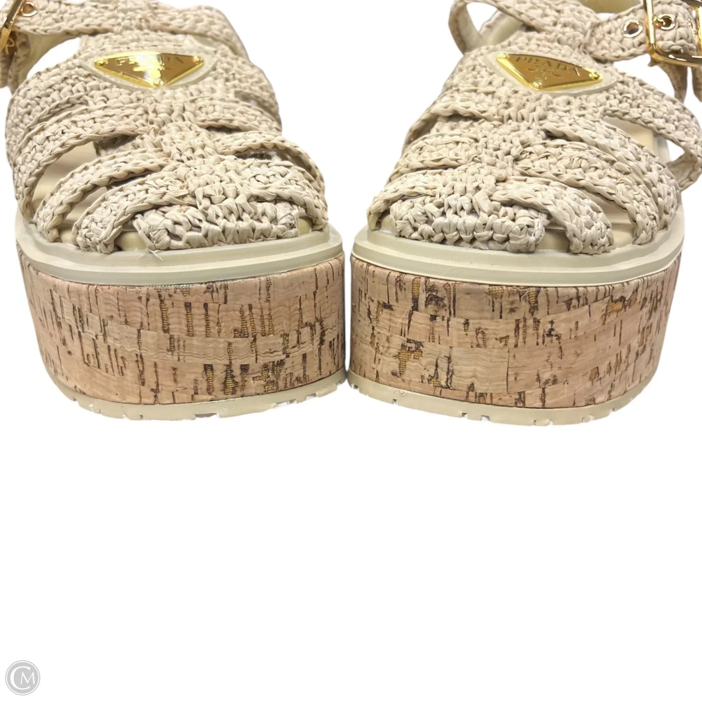 Sandals Luxury Designer By Prada In Tan, Size: 6.5