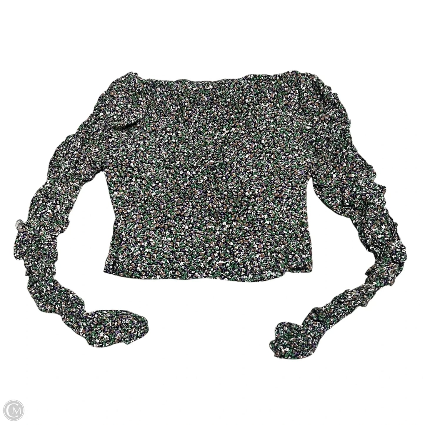 Top Long Sleeve By Astr The Label In Green & Purple, Size: M
