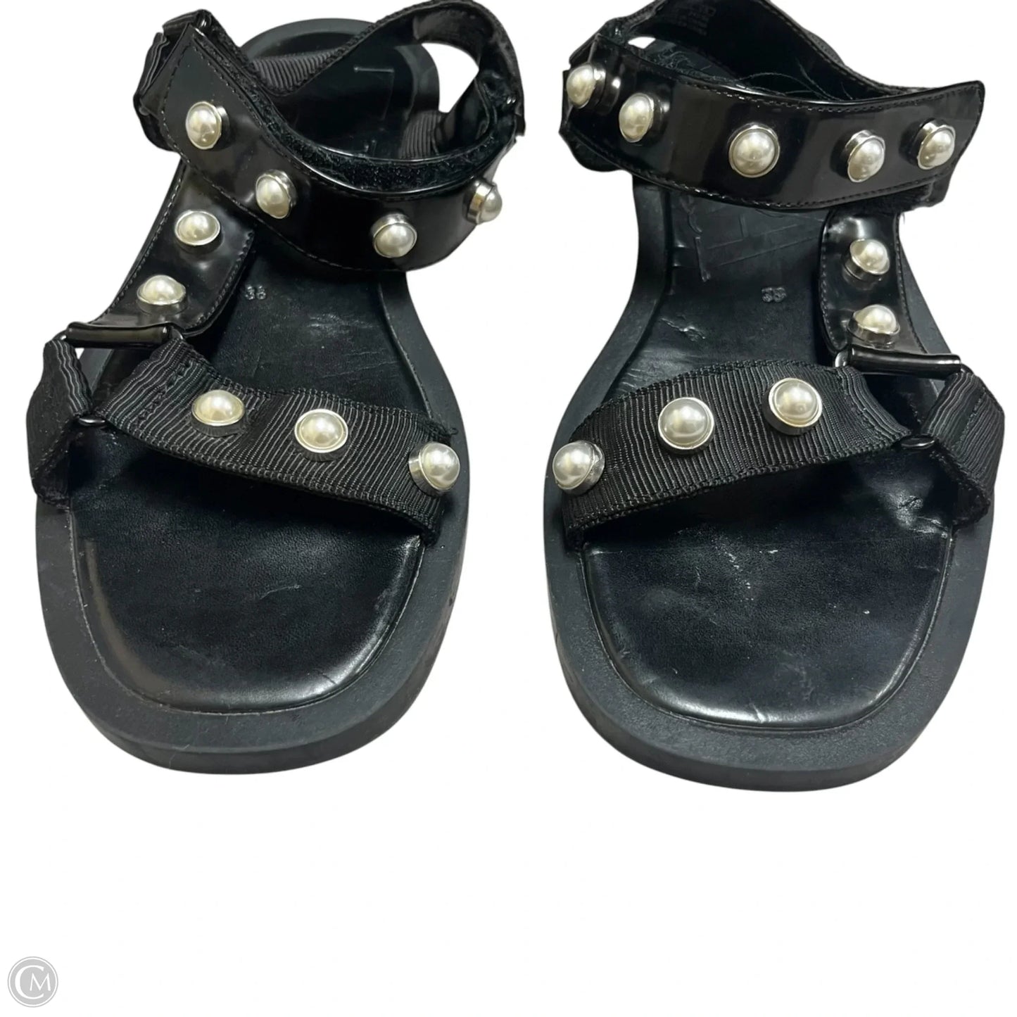 Sandals Flats By Zara In Black, Size: 7.5
