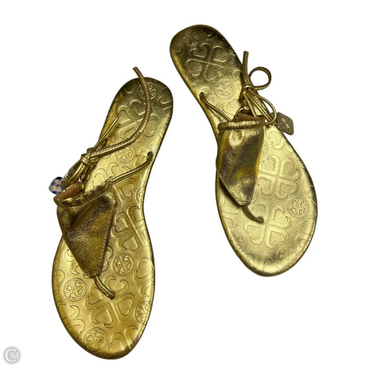 Sandals Flats By Luxtrada In Gold, Size: 7.5
