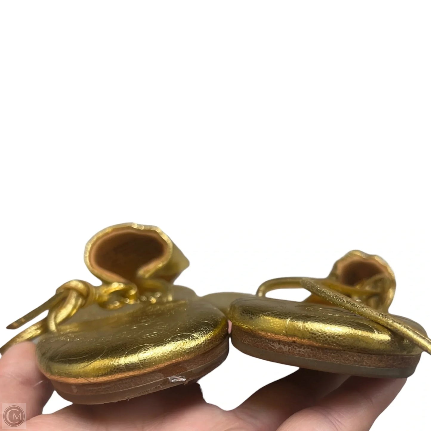 Sandals Flats By Luxtrada In Gold, Size: 7.5