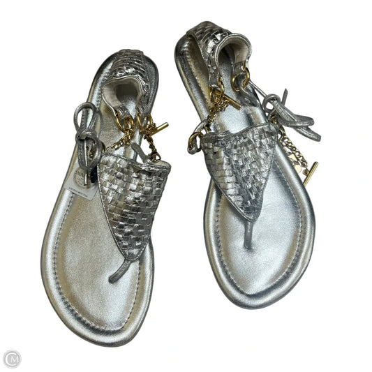 Sandals Flats By Luxtrada In Silver, Size: 7