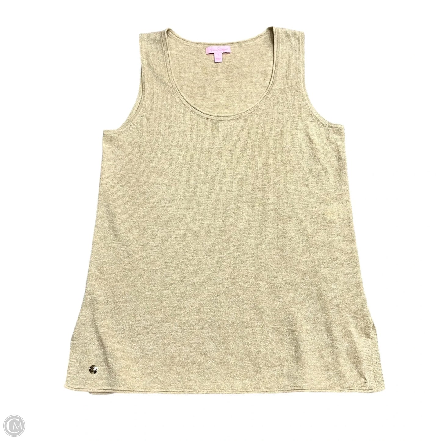 Top Sleeveless Designer By Lilly Pulitzer In Gold, Size: S