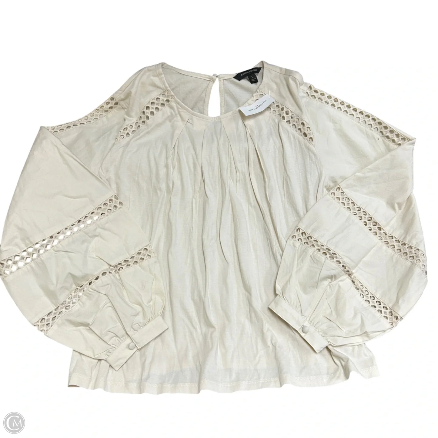 Top Long Sleeve By Banana Republic In Tan, Size: L