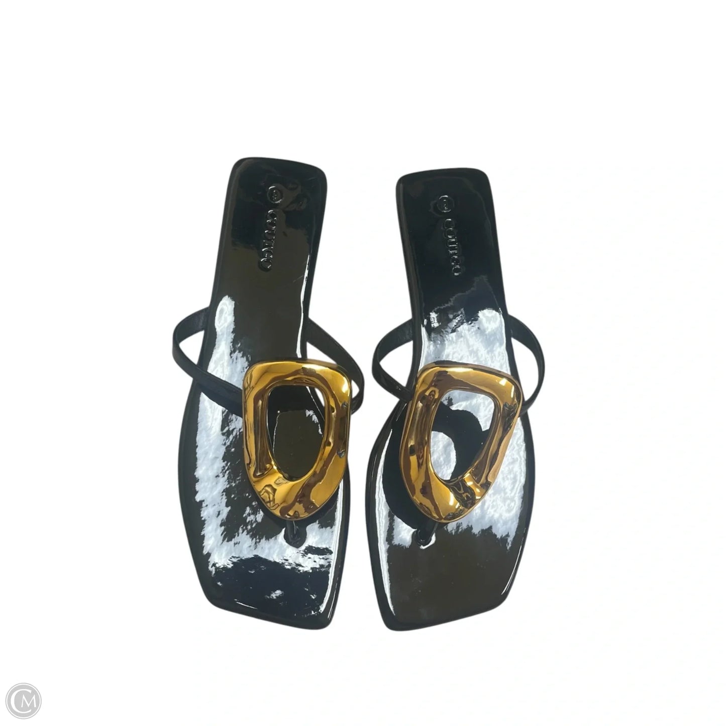 Sandals Flats By Coutgo In Black & Gold, Size: 9