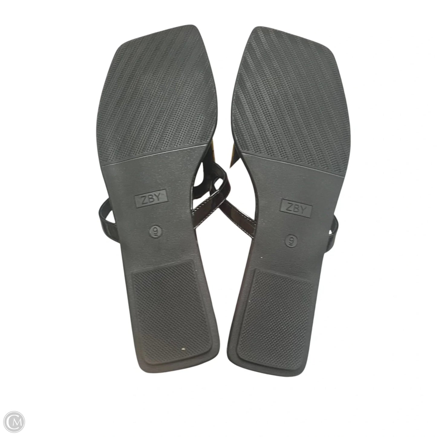 Sandals Flats By Coutgo In Black & Gold, Size: 9