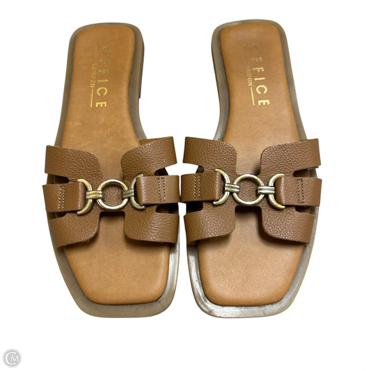 Sandals Flats By Office In Brown & Gold, Size: 8.5