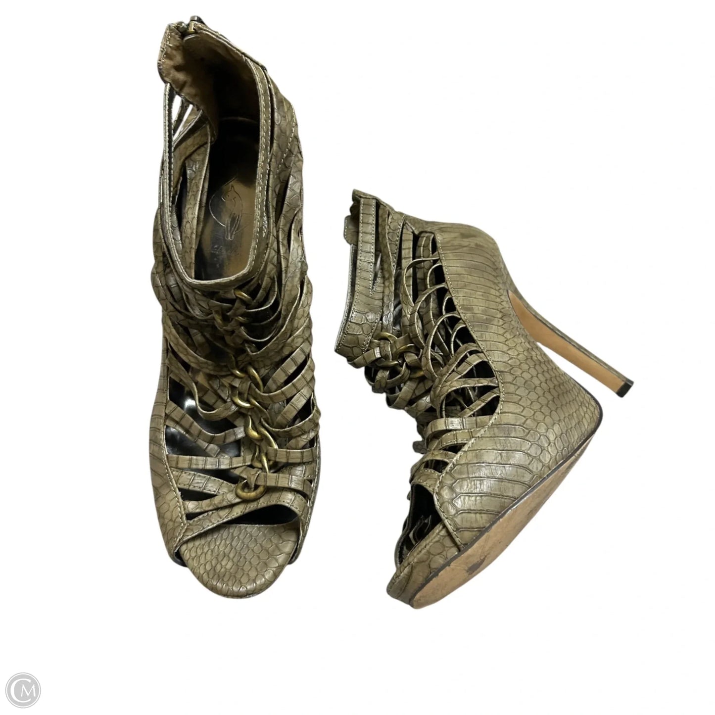Sandals Heels Stiletto By Baby Phat In Green, Size: 8.5