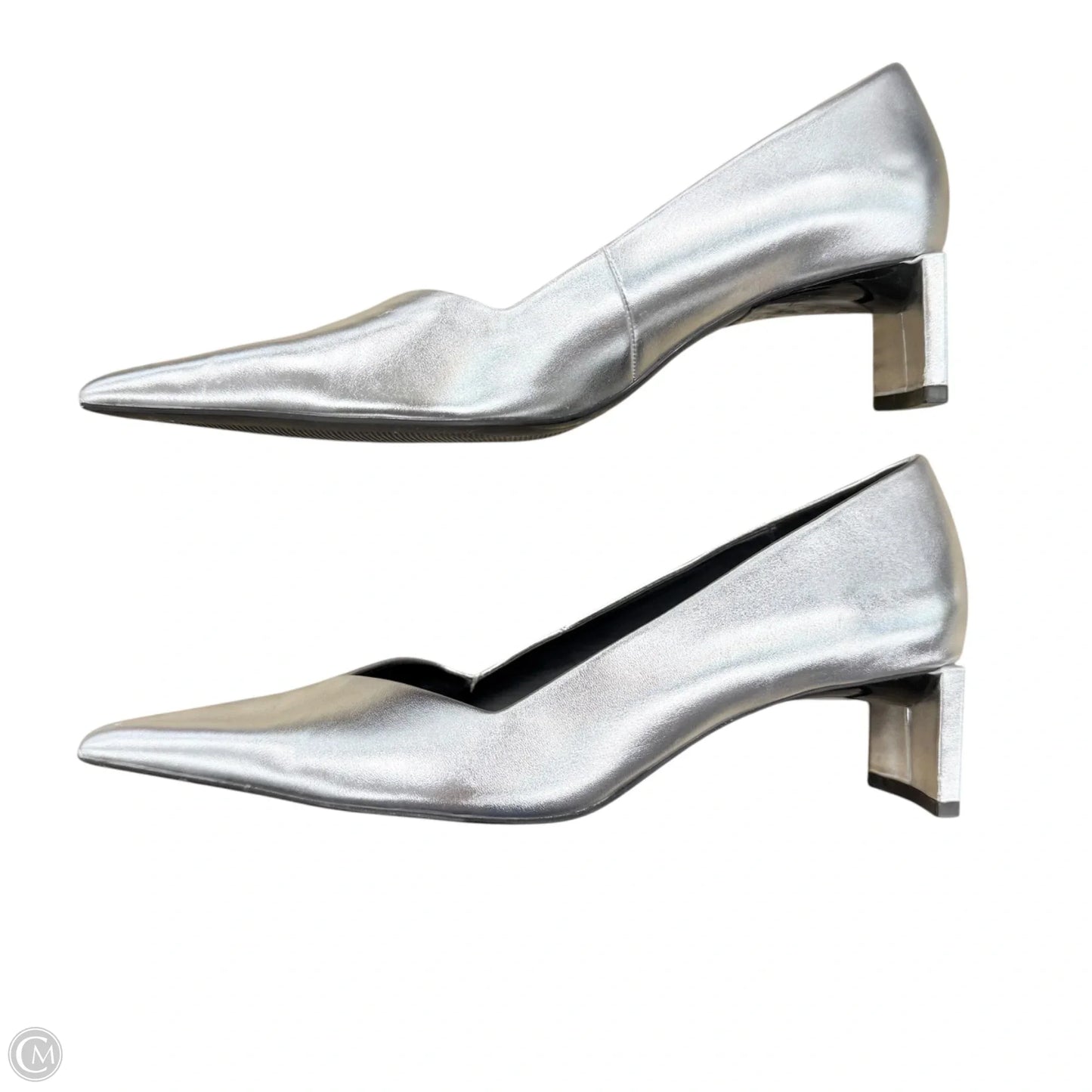 Shoes Heels Kitten By Zara In Silver, Size: 6.5