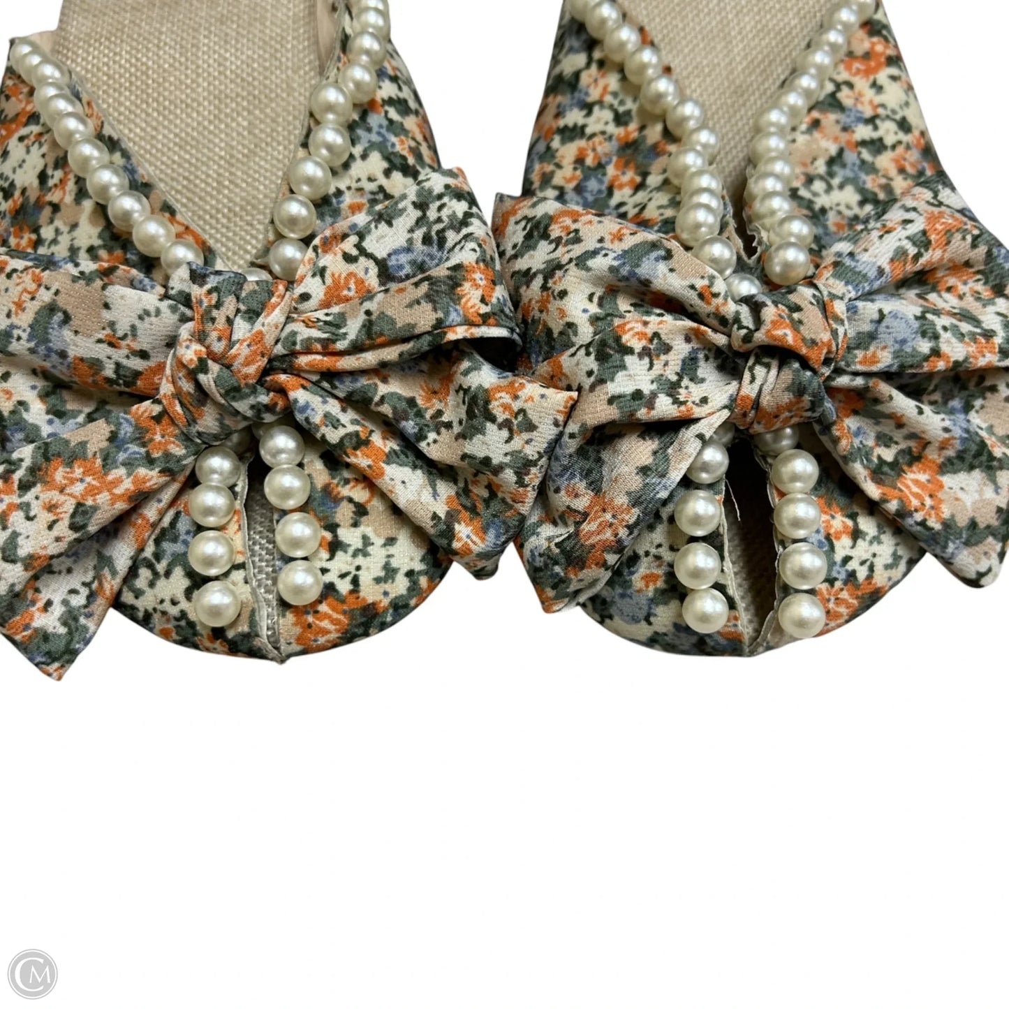 Shoes Flats In Floral Print, Size: 7.5