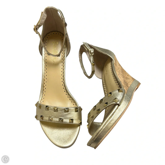 Sandals Designer By Lilly Pulitzer In Gold, Size: 9.5