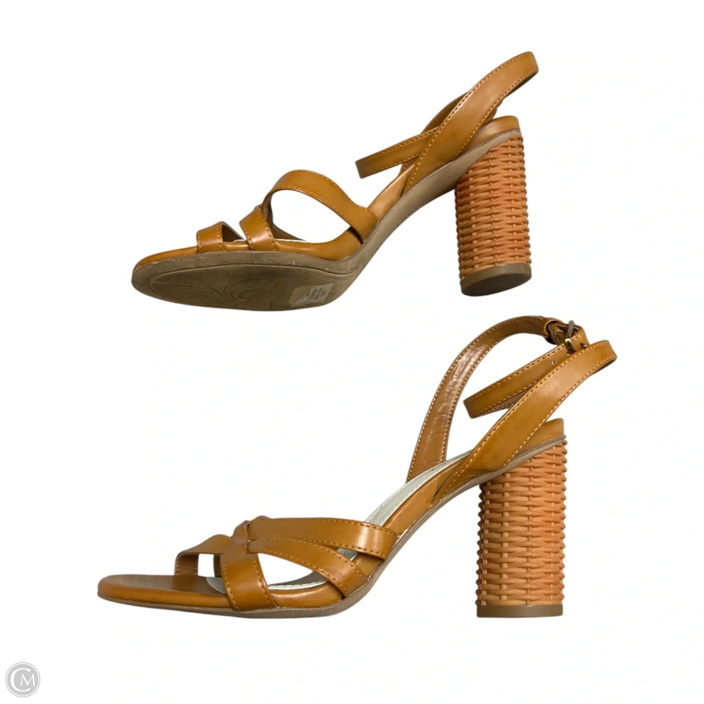 Sandals Heels Block By Franco Sarto In Tan, Size: 6