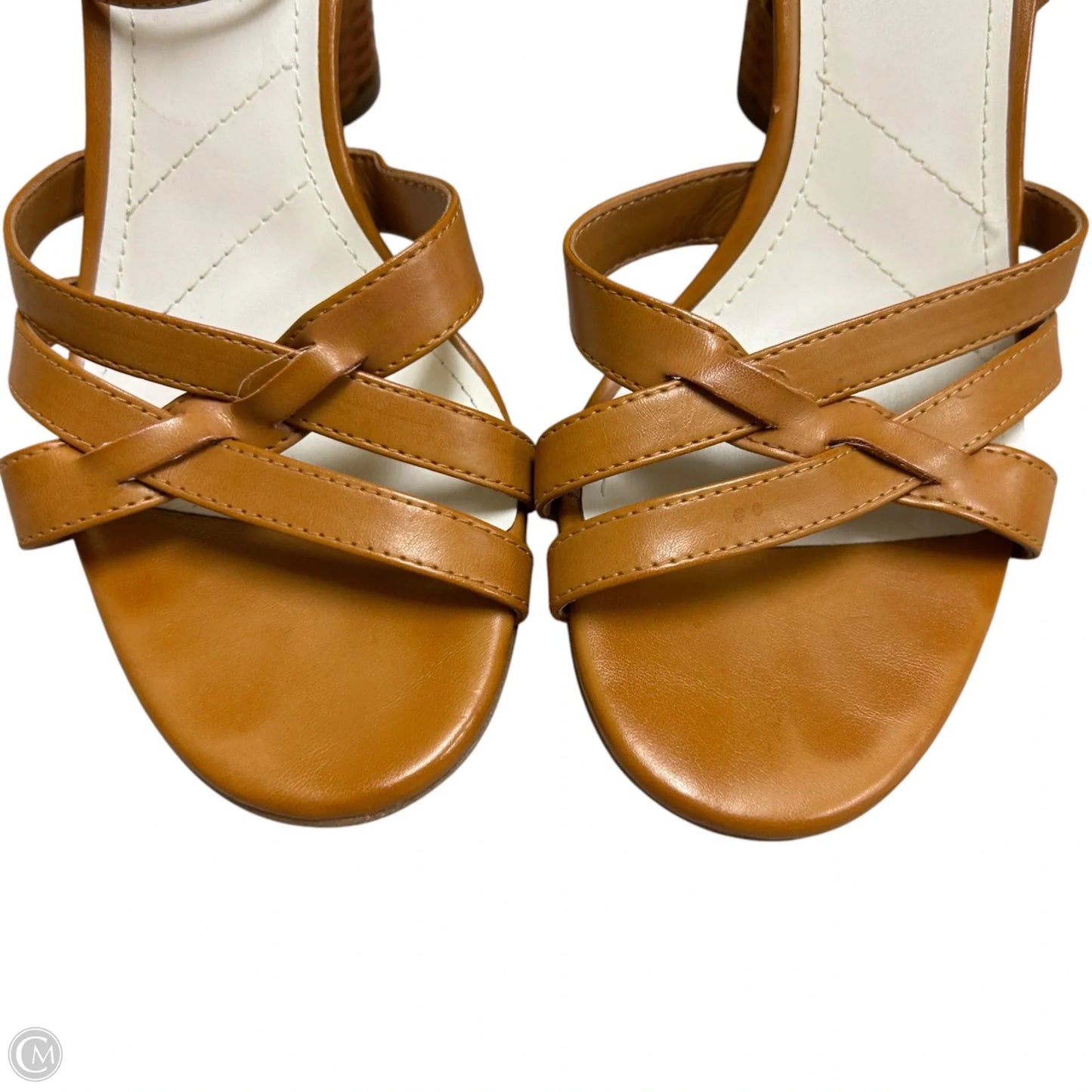Sandals Heels Block By Franco Sarto In Tan, Size: 6