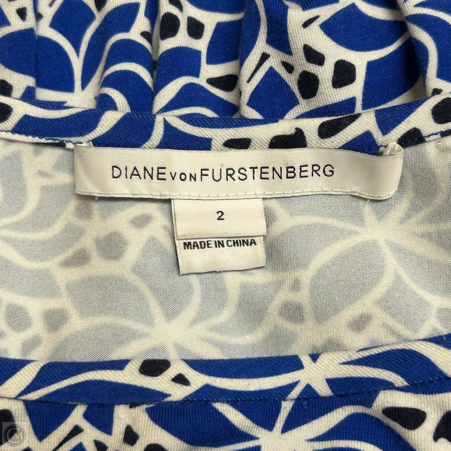 Dress Designer By Diane Von Furstenberg In Blue & White, Size: Xs
