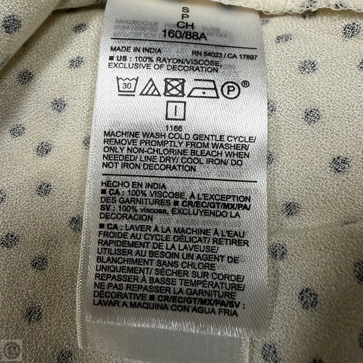 Top Long Sleeve By Old Navy In Black & Cream, Size: S