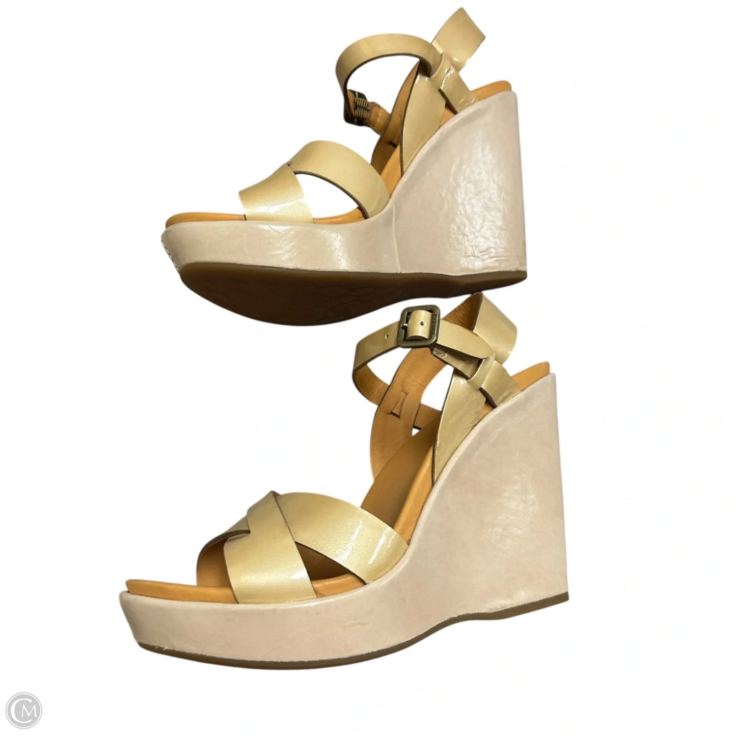 Sandals Heels Wedge By Kork Ease In Tan, Size: 6