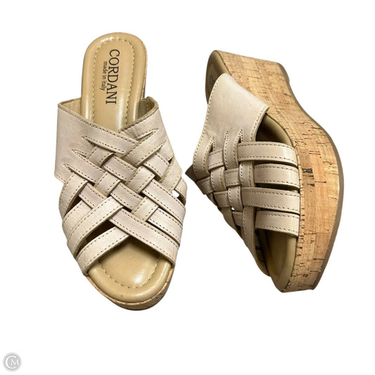 Sandals Heels Wedge By Cordani In Tan, Size: 7.5