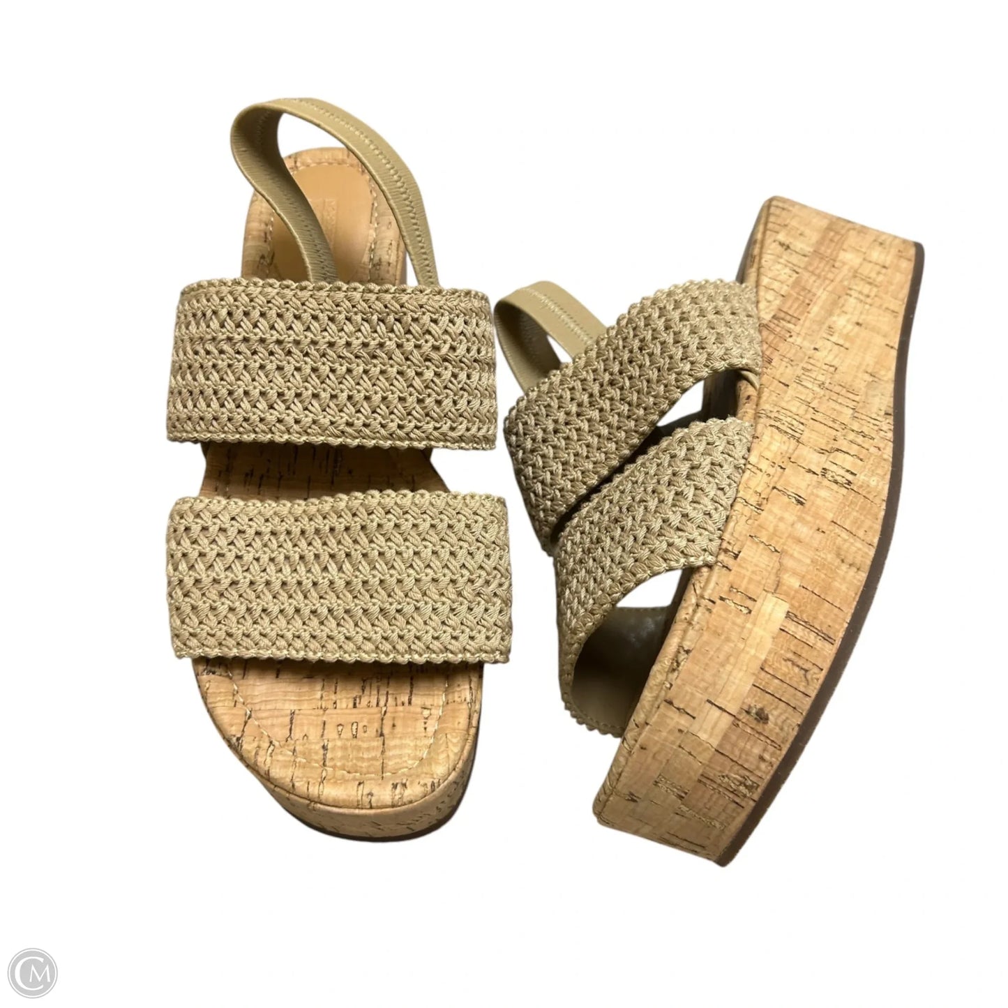 Sandals Heels Wedge By Nordstrom In Tan, Size: 8