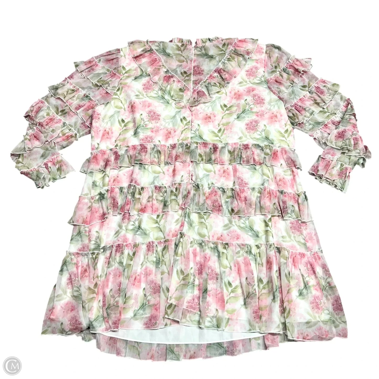 Dress Party Short By Ivy City In Green & Pink, Size: 5x