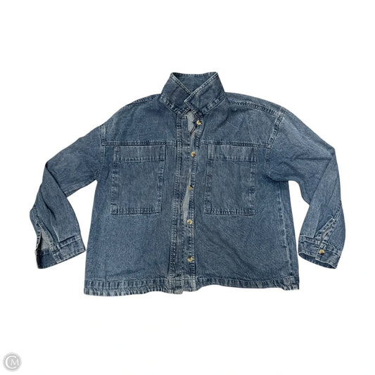 Jacket Denim In Blue Denim, Size: L