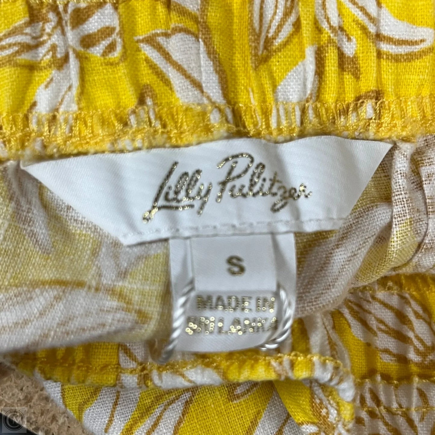 Shorts Designer By Lilly Pulitzer In White & Yellow, Size: 4