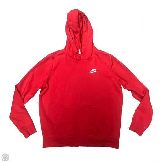 Athletic Sweatshirt Hoodie By Nike In Red, Size: M