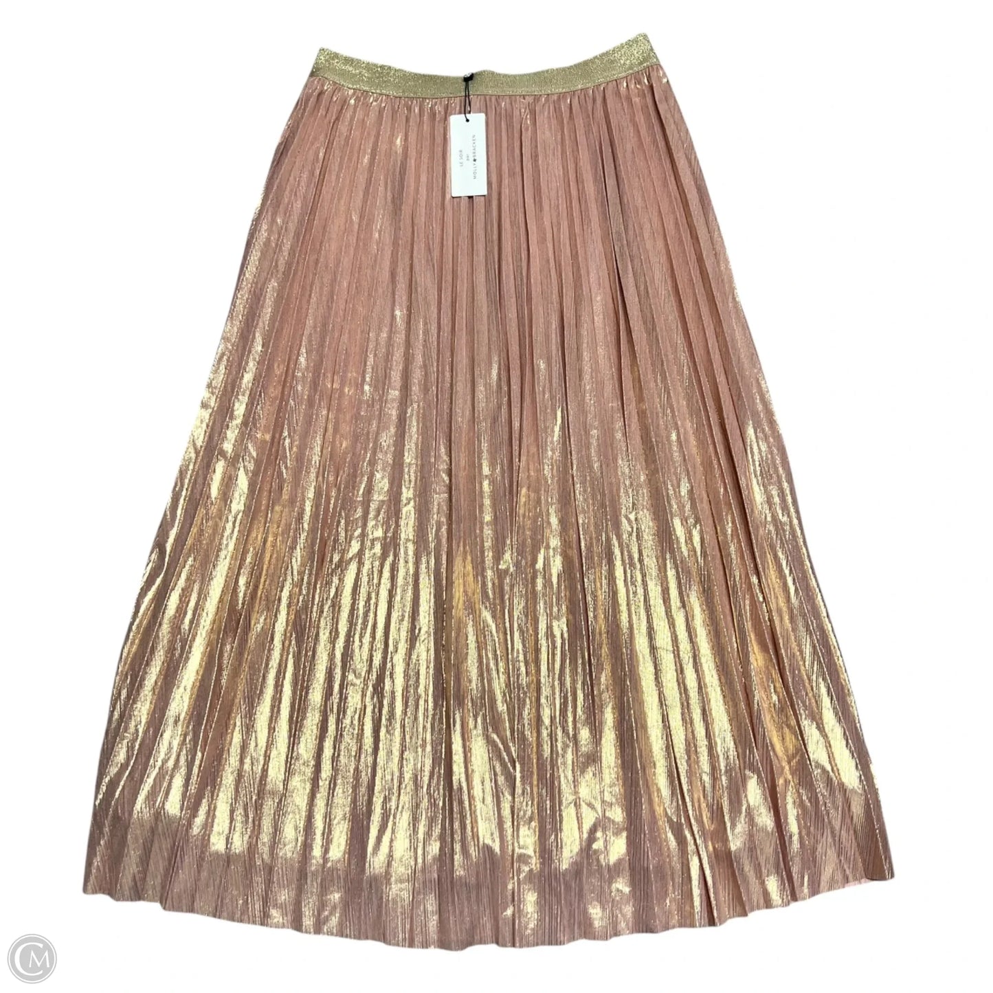 Skirt Maxi By Molly Bracken In Gold & Pink, Size: 12