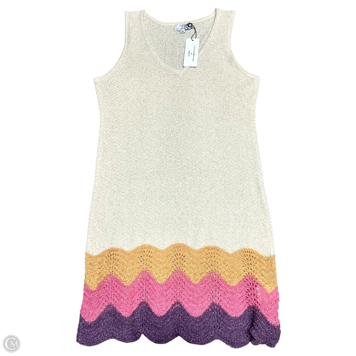 Dress Casual Midi By Molly Bracken In Purple & Tan, Size: L